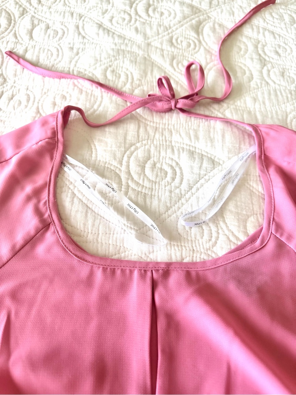 City Chic Rose-Pink Tie-Front Blouse - Picture 6 of 13